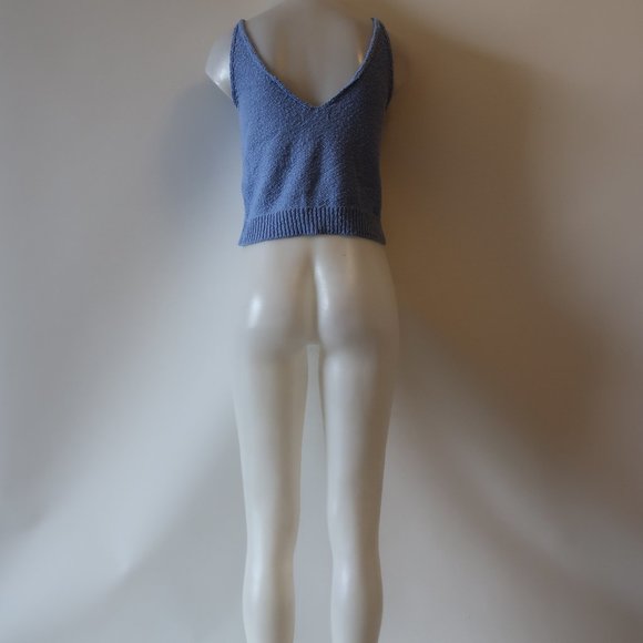 Zara Blue Knit Tank Top - Picture 5 of 6